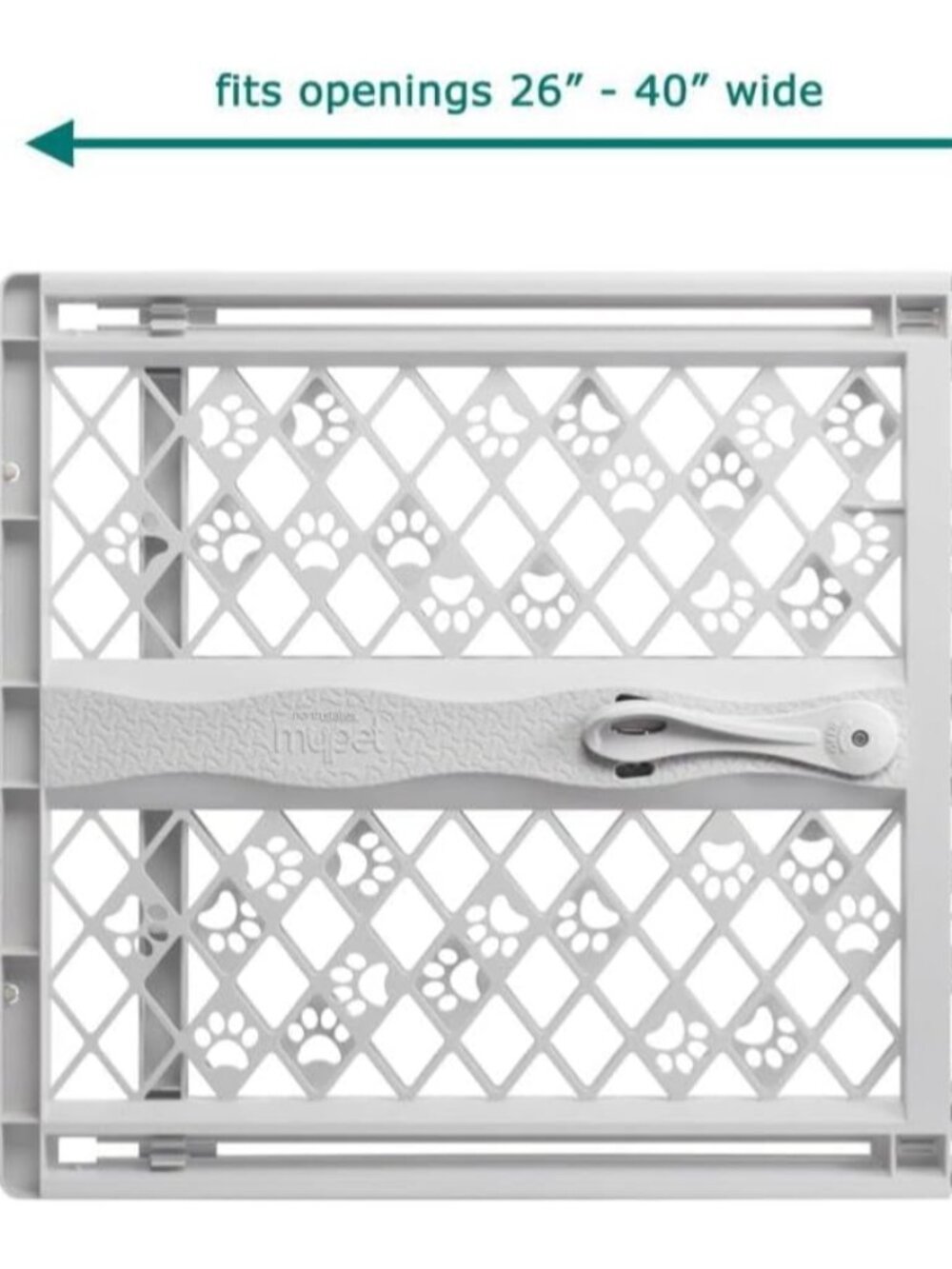 North States Paws Portable Pet Gate: 26-40" Wide. Pressure Mount. No Tools Neede - Picture 3 of 7